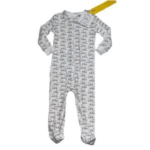 Lila And Hayes Parker 1-Piece Baby Size 9-12 Mo White Bunny Easter Pajamas NWT
